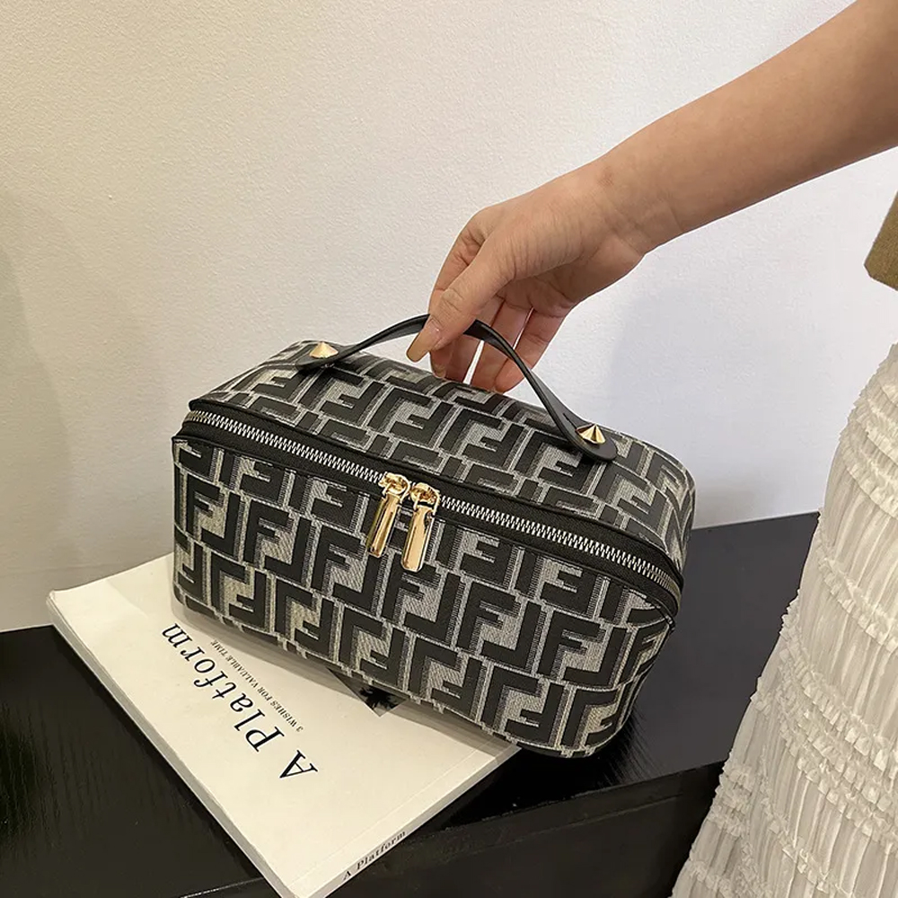 MKF F Large Capacity Cosmetic Travel Bag - Stylish Handheld Makeup Organizer for Women