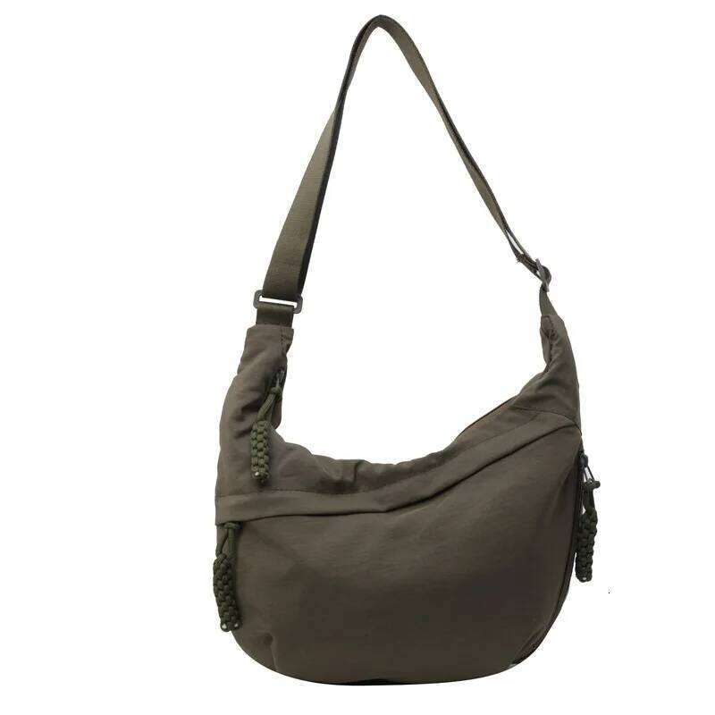 New Canvas Crossbody Bags Large Capacity Korean Simplified Shoulder Lightweight Solid Color Dumpling Bag Travel