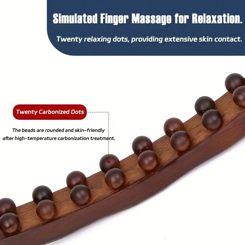 1pc Double Row Of 20 Beads Massage Stick Carbonization Massage Stick One Universal Stomach Rubbing Abdomen Profession 250716
