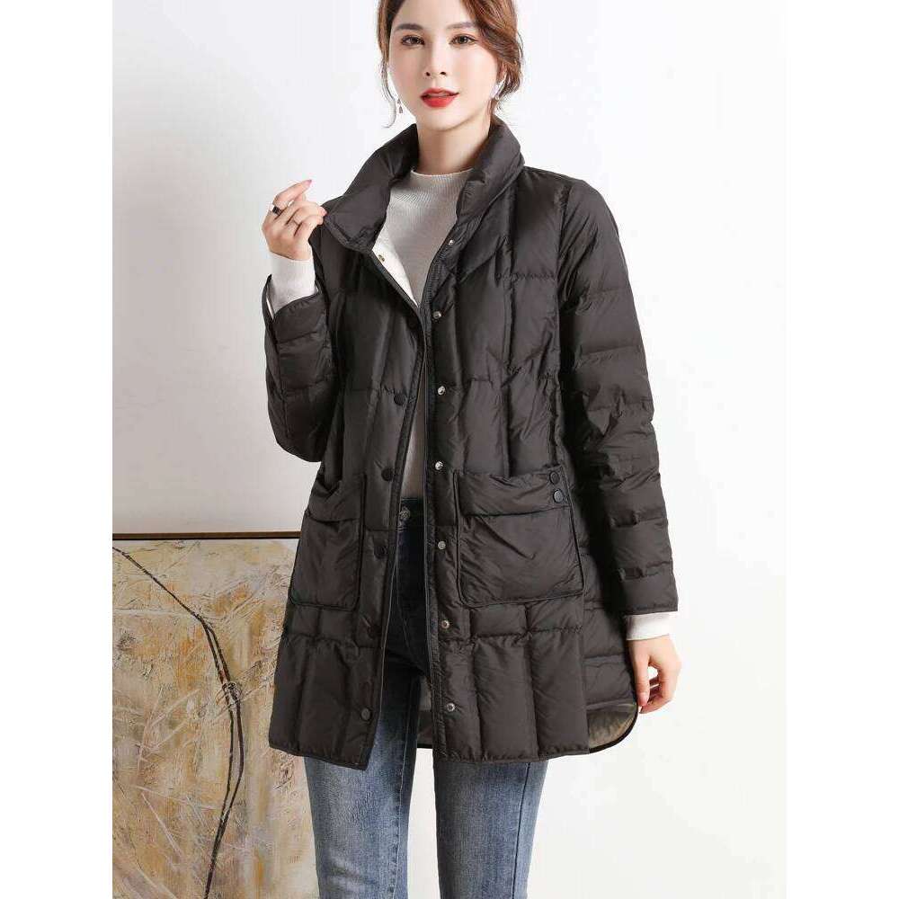 Janveny 2025 New Winter Women Lightweight 90% White Duck Down Jacket Ultra Light Warm Loose Puffer Feather Coat Female Parkas MDNG
