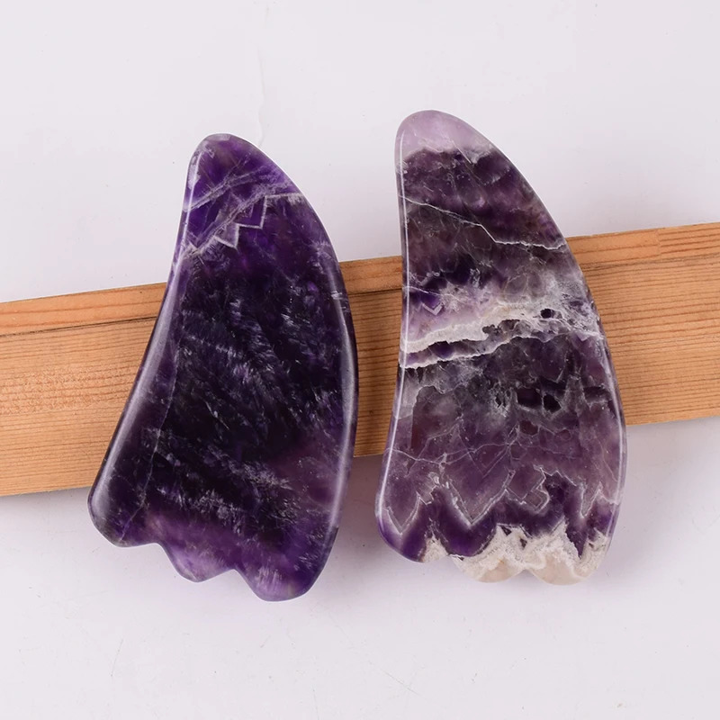 Amethyst Sawtooth Face Roller Natural Stone Crystal Massage Acupuncture Tool Health Beauty Neck Slimming Cellulite 250716