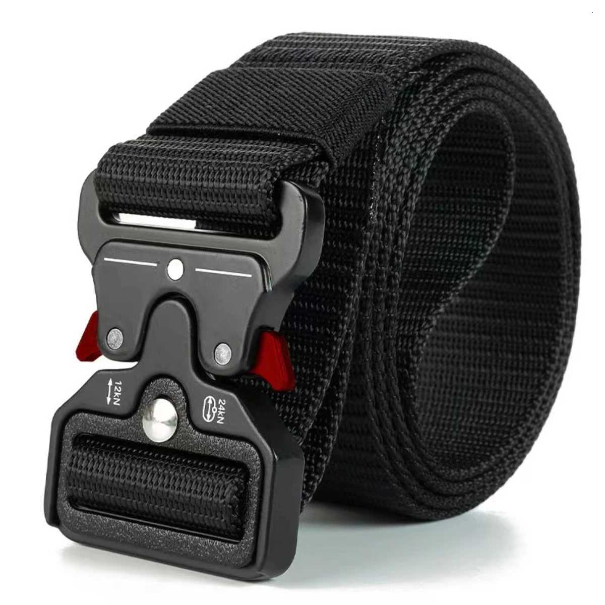 2pcs Red Ears Plastic Buckle Tactical Belt Mens Multifunctional Military Fan Canvas Belt Outdoor Faux Nylon Training Waist Belt W250717