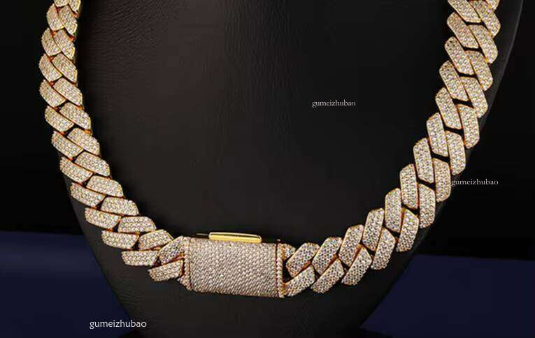 Hip hop jewelry bracelet necklaceDesigner necklace15mm 18mm 20mm Heavy Hip Hop Iced Out Jewelry Silicon Stone Cuban Chain