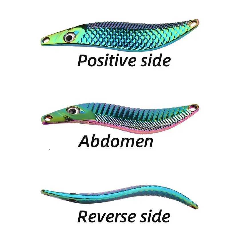 Aorace Metal VIB Leech Spinners Spoon Lures 7g-20g Artificial Bait With Feather Hook Night Fishing Tackle for Bass Pike Perch Z250717