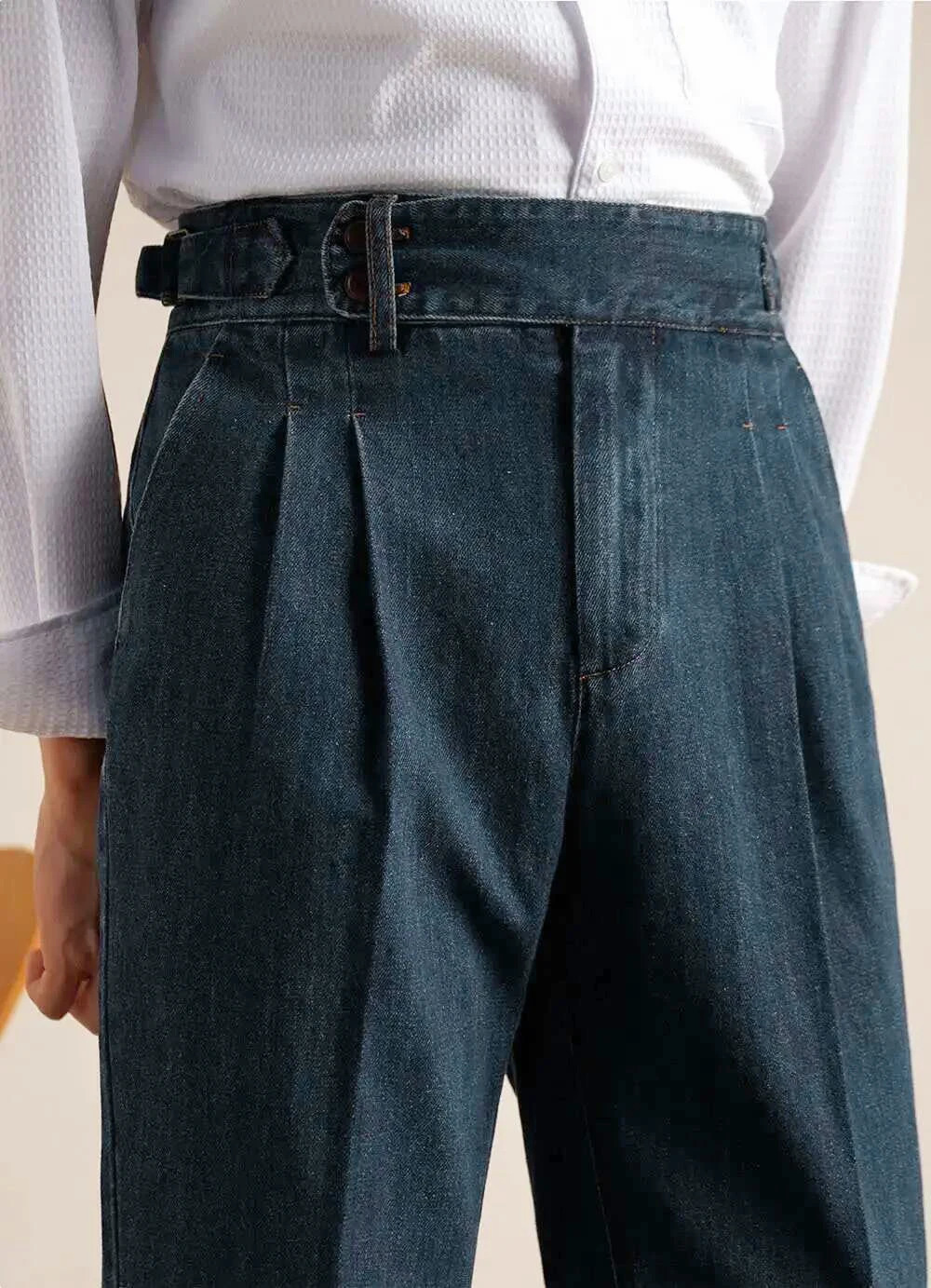 Naples Loose Washed High Grade Business Pant Men Dress Trouser High Quality Cotton Blend Double Pleated Jeans Straight Leg Pant 250707