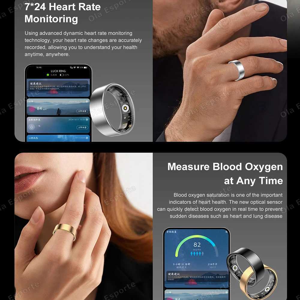 2025 New Smart Ring 10ATM Waterproof Camera Video Control Heart Rate Health Monitor Multi Sport Modes GPS Tracking For Men Women W250819