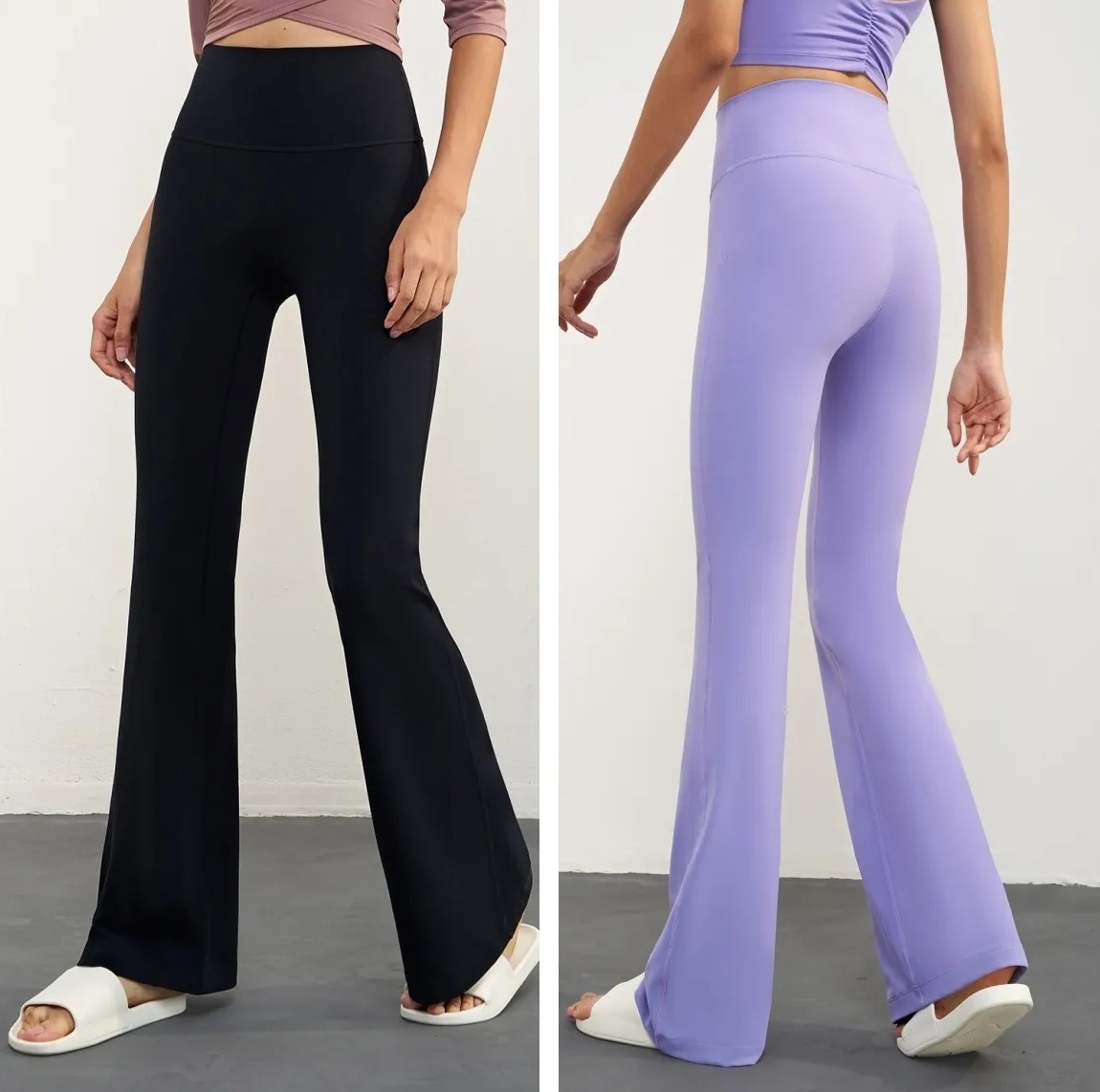 O61 Yoga Pants Loose High Waist Hip Lift Slim Leggings Wear Dance Training Fitness Bell-Bottoms