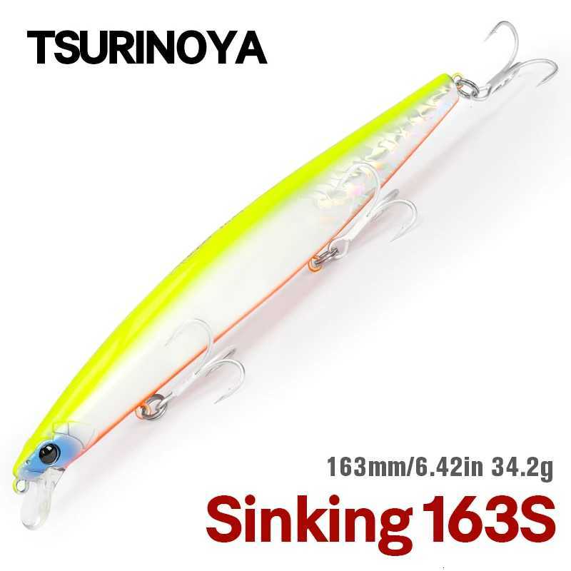 TSURINOYA STINGER 163S Ultra Long Casting Sinking Saltwater Minnow 163mm 34.2g Sea Fishing Lure Artificial Large Hard Baits Z250717