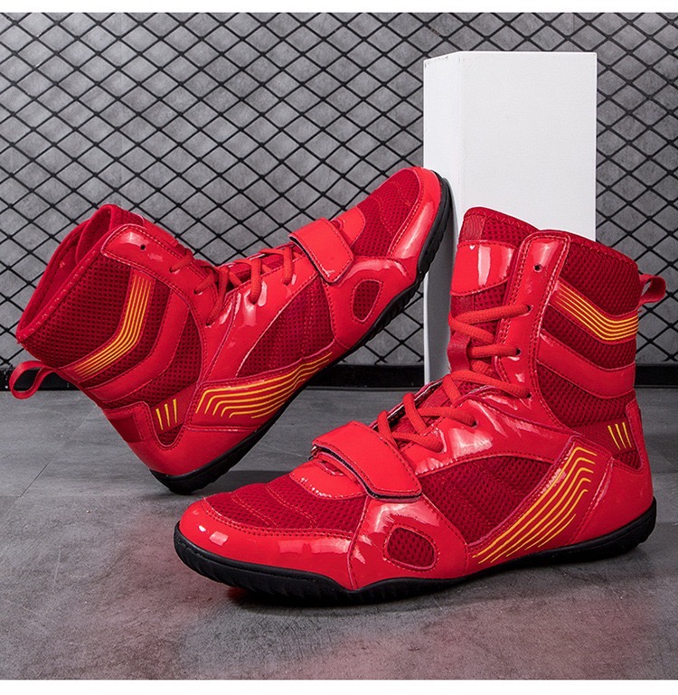 Boxing shoes Sanda shoes Fighting indoor squat training shoes Wrestling shoes high top breathable wear-resistant large size 47