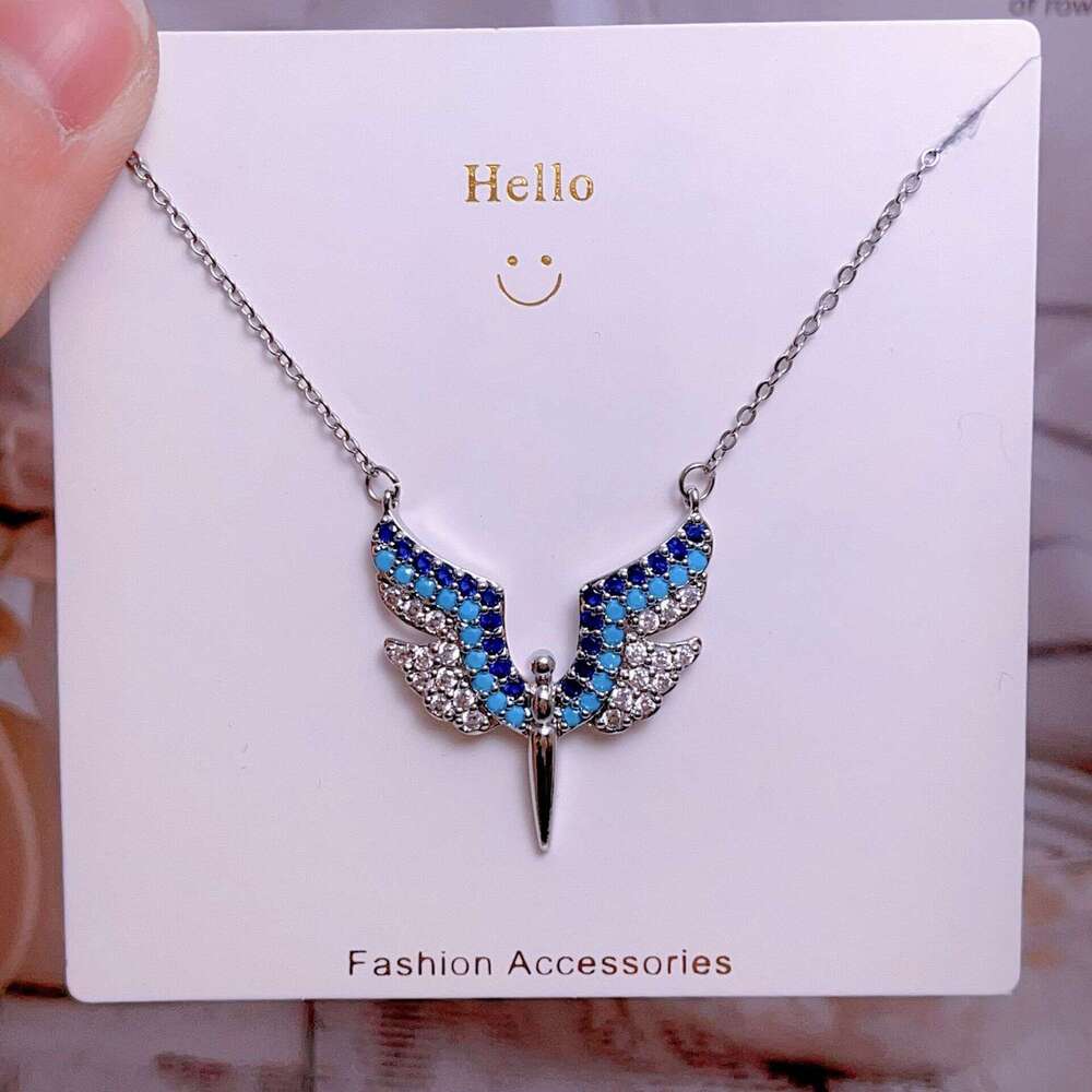 Titanium Steel Clavicle Chain Non-Fading Wings Heart Design High-End Light Necklace Yiwu 76A