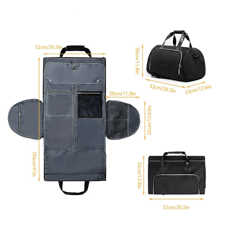 Travel Suit Bag Convertible Garment Bag Wearable Folding Storage Hanging Clothes Bag Crossbody Convertible Backpacks 250714