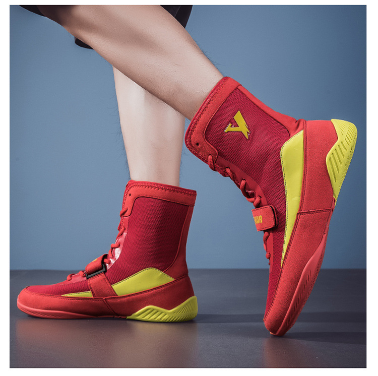 Boxing shoes wrestling shoes sneakers men's trainers indoor breathable shock absorbing fitness and non slip
