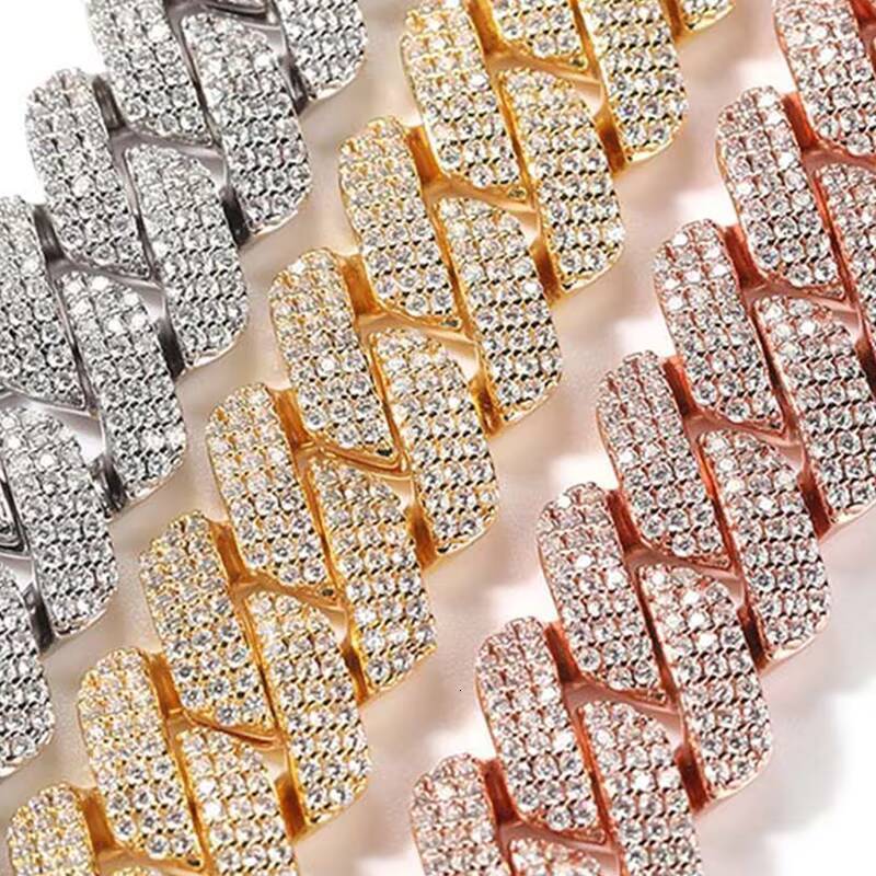 Custom Name 20mm Zircon Cuban Necklace Hiphop Diamond Wholesale Fashion Jewelry Necklace Light Luxury Hip Hop Necklace