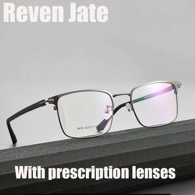 Reven Jate 8639 Optical Alloy Square Frame Prescription Eyeglasses Rx Men or Women Glasses for Male Female Eyewear