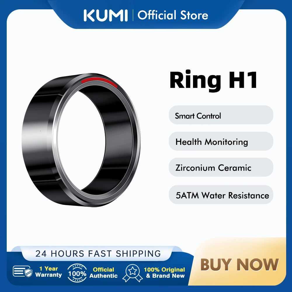 1 Smart Ring H1 Durable 5ATM Waterproof Remote Control Functionality Sleek Ceramic Design Men Women W250717