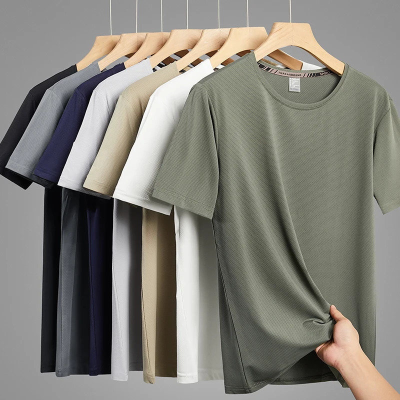 Quick Dry Sport Fashion T Shirt MenS Short Sleeves Summer Casual Black Green OverSize 6XL 7XL Top Tees GYM Tshirt Clothes 250715