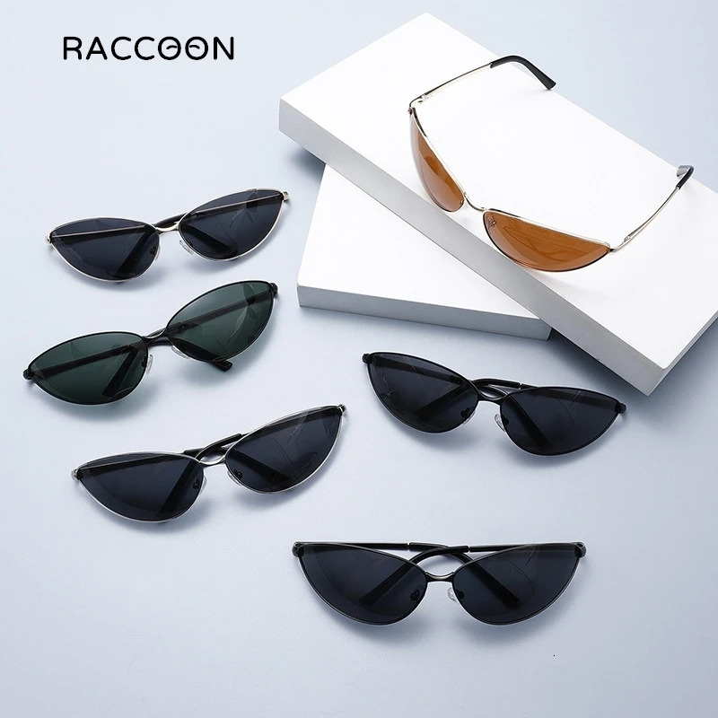 Vintage Metal Frame Polarized Sun Glasses Men Sexy Cat Eye Y2k Sunglasses Women Outdoor Retro Shades s 250716