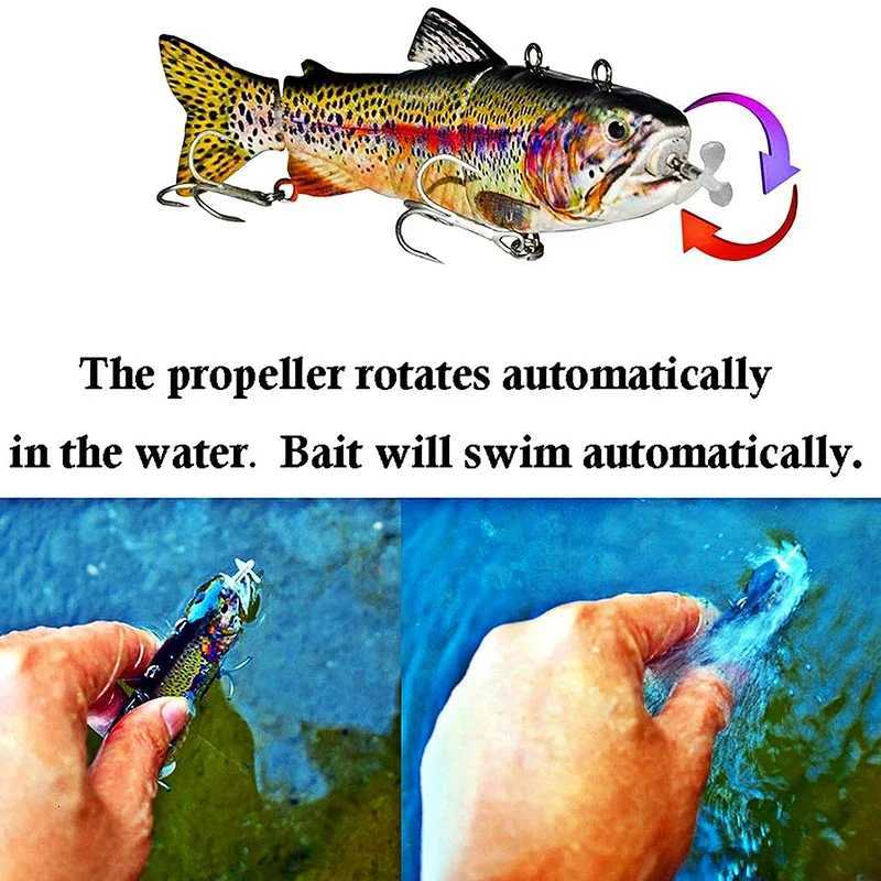 Automatic Swimbait Electric Robotic Fishing Lure 4-Segement Auto Multi Jointed Bait USB Rechargeable Wobbler Pesca Accessories Z250717