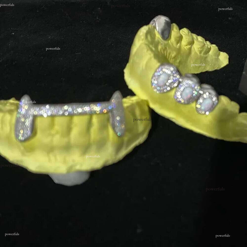 Custom Made Hip Hop Iced Out Sterling sier Jewelry Permanent Cut VVS Moissanite Dias Teeth Mouth Grillz