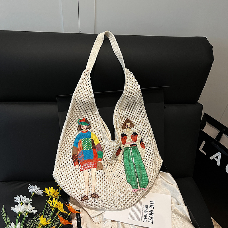 Summer new women's shoulder crossbody bag summer trend new woven women's handbag fashionable beach travel straw bag new designer bag