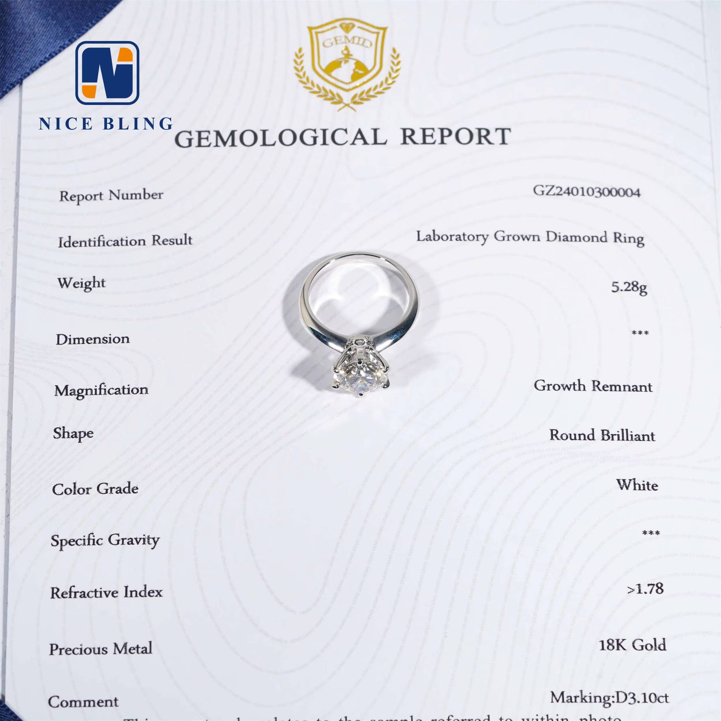 14K White Gold Diamond Women Rings Classic 6 Prongs Setting VVS2 G Color 1.5ct Lab Grown Diamond Engagement Rings Fine Jewelry