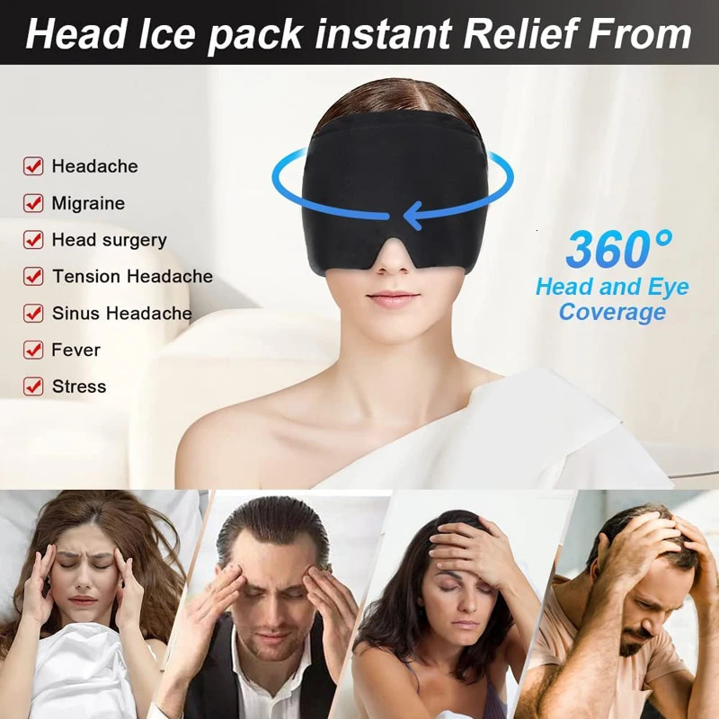 Gel Ice Headache Migraine Relief Hat Cold Compress Cap Ice Head Wrap Pack Eye Mask For Pressure Relieve Pain Ice Hat 250716