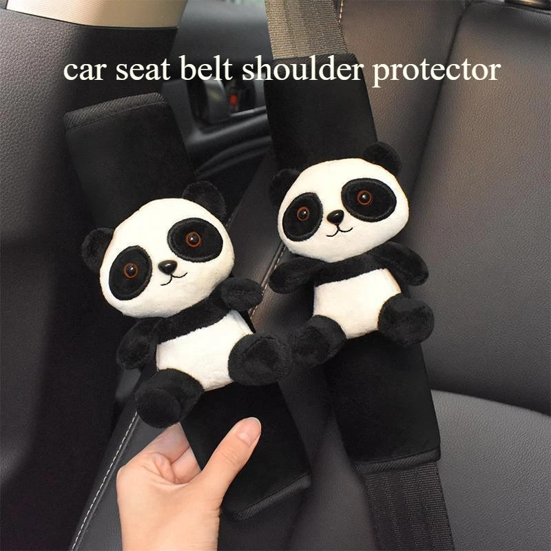Automobile Safety Belt Decoration Cartoon Panda Safety Belt Shoulder Pad Plush Protector Pad for Kids Car Decorations 250715