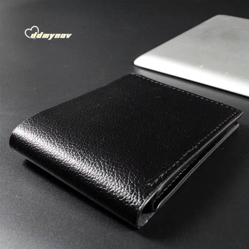 Mens Wallet Genuine Leather Men Premium Product Real Cowhide Wallets for Man Short Black Walet Portefeuille Homme ddmynov