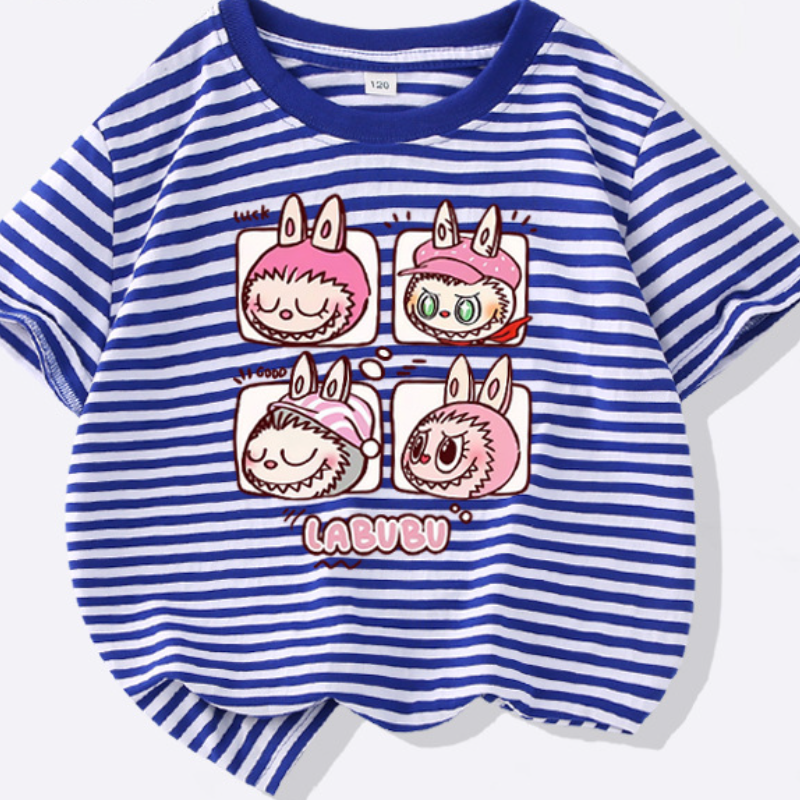 LaBuBu T-shirt for boys and girls, short-sleeved top disney designer clothing soft and comfortable with pattern print design T-shirt summer clothes Li