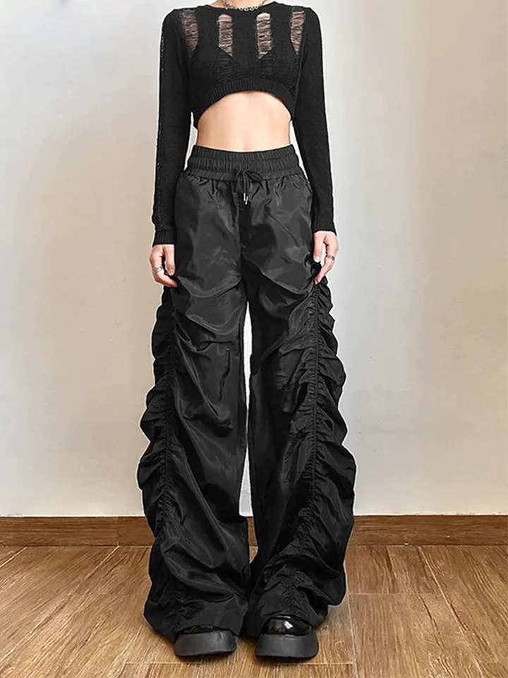 Fashion Trend Personalized SelfConfidence AvantGarde Cool AllMatch Casual Loose Girl High Waist Wide Leg Lantern Pants 250704