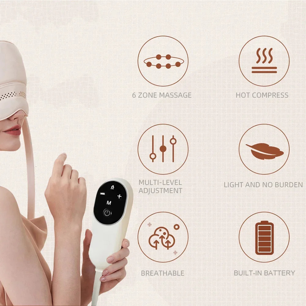 Air Pressure Head Massager Electric Scalp Massager Graphene Heating Eye Compress Help Sleep Head Relaxation Health Care Gift 250716