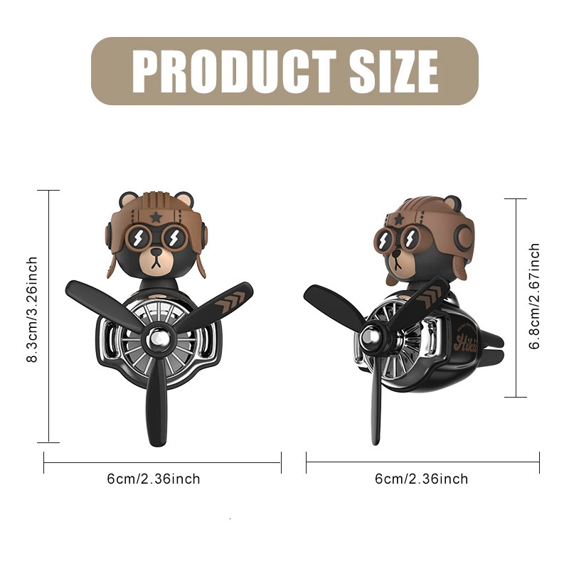DIY perfume Odorless ornament plane pilot bear car air fresheners decorations accessories aroma vent clip fragrance diffuser men 250715
