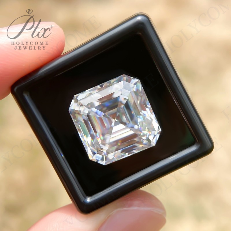 Top Quality 1 Carat Eco-Friendly Loose Lab Grown Moissanite Diamond Asscher D Color VVS1 Clarity GRA Certified Ring Necklace Earrings Bracelet Making