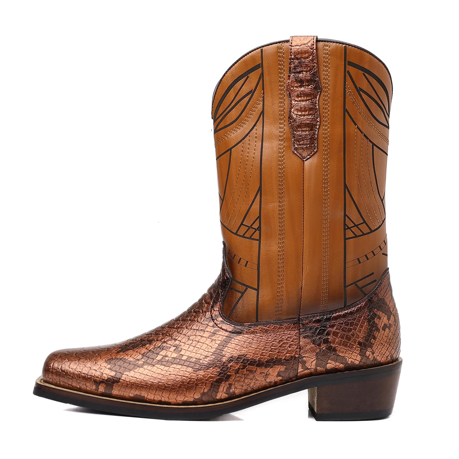 Cowboy Boots For Men Western Boot Mens Cowboy Boots With Square Toe Cowboy Pull-on Boots 250715