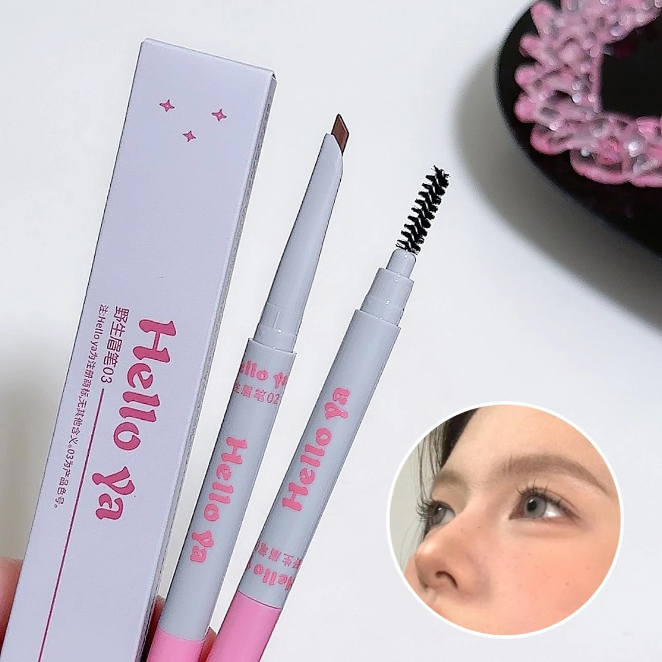 2 in 1 Eyebrow Pencil Professional Cosmetics Makeup 4 Colors Waterproof Eyebrow Tattoo Brush Long Lasting Eyebrow Pen 250712