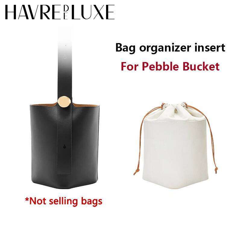 Bag Insert For Pebble Bucket Durable Drawstring Canvas 3D Organizer Bag Accessories