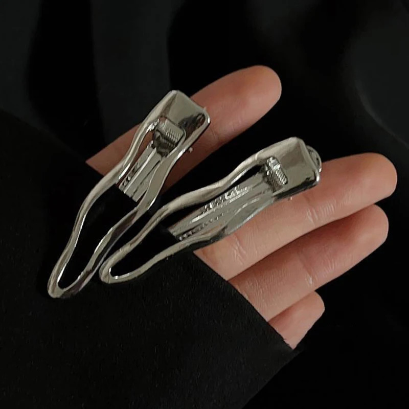 Vintage Minimalist Alloy Wave Shape Hair Clip Korean Fashion Silver Color Irregular Hair Pin Hair Accessories For Women Jewelry 250716