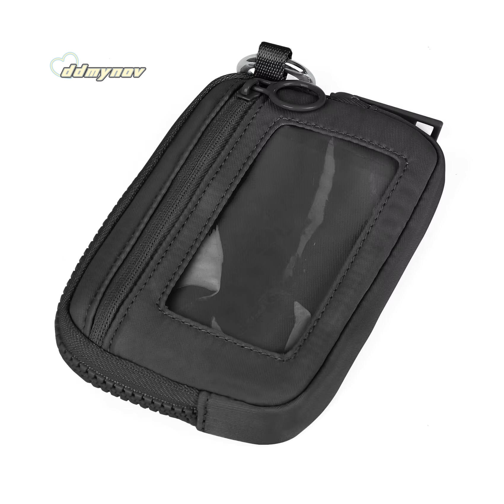 Womens Keychain The Iris Waterproof Nylon Wallet Pouch Wristlet Zip Card Case with Clear ID Window ddmynov
