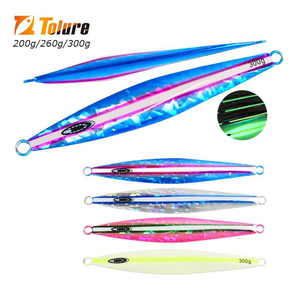 TOLU NEW Slow Sinking Metal Jig 200g 260g 300g Long Casting Slow Sinking Fall Jigs Saltwater Deepsea Fishing Lure Z250717