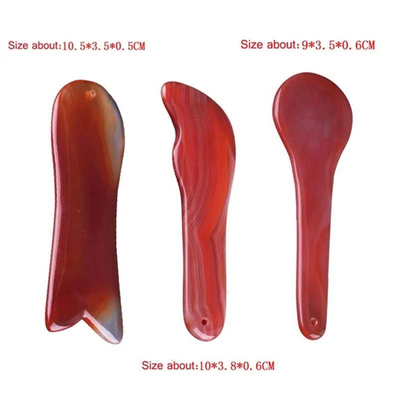Natural Red Agate Board Jade Massager Gouache Scraper Facial Body Guasha Sap Cupuncture Point Massage Skin Care 250716
