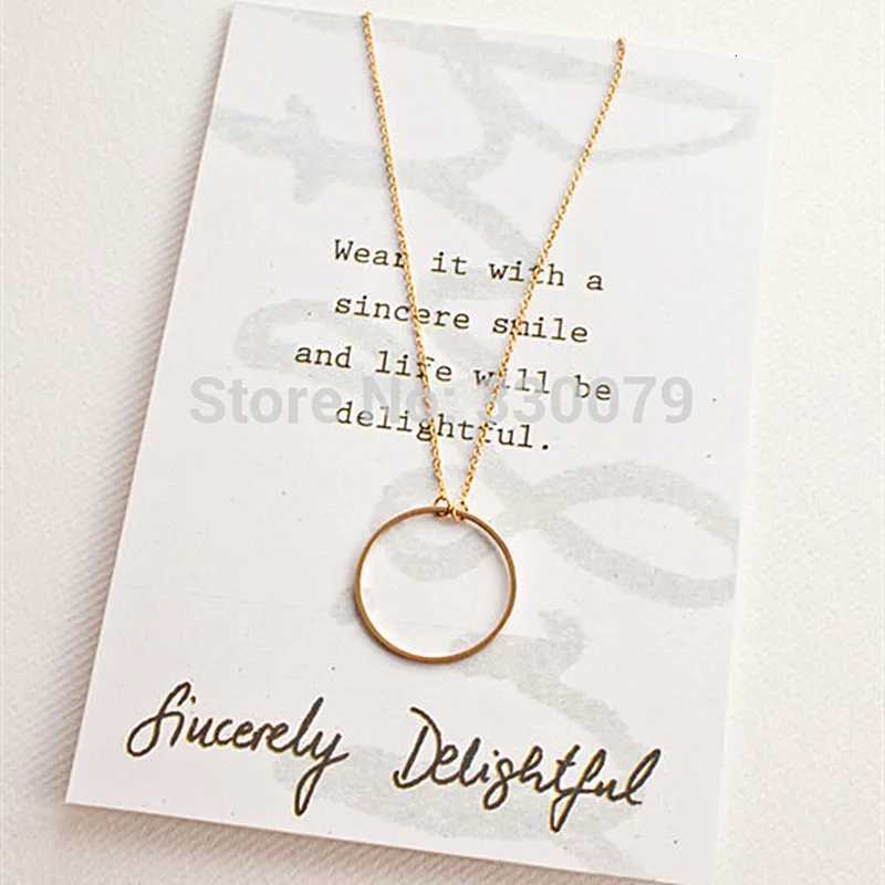2024 Trendy New Minimalist Circle Pendants Necklaces for Women Eternity Collares Gold Color Chain Simple Design Neck Jewelry XJ250717