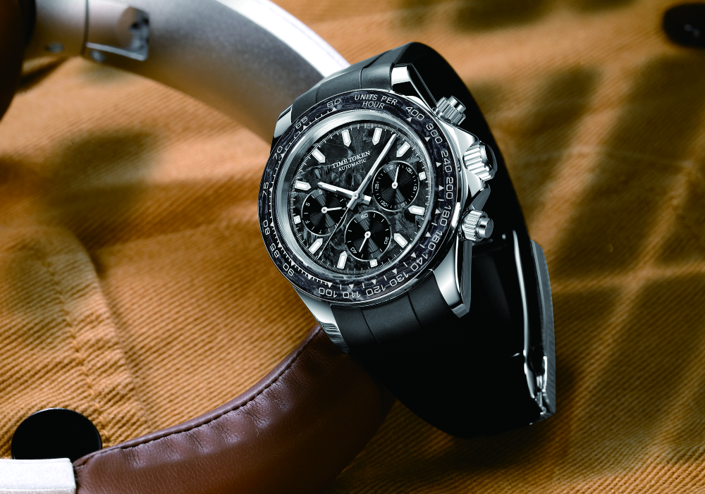 TIME TOKEN2025 New Carbon fibre 40MM Automatic Mechanical Wristwatches Automatic Sapphire Super Luminous Watch See-Through Back