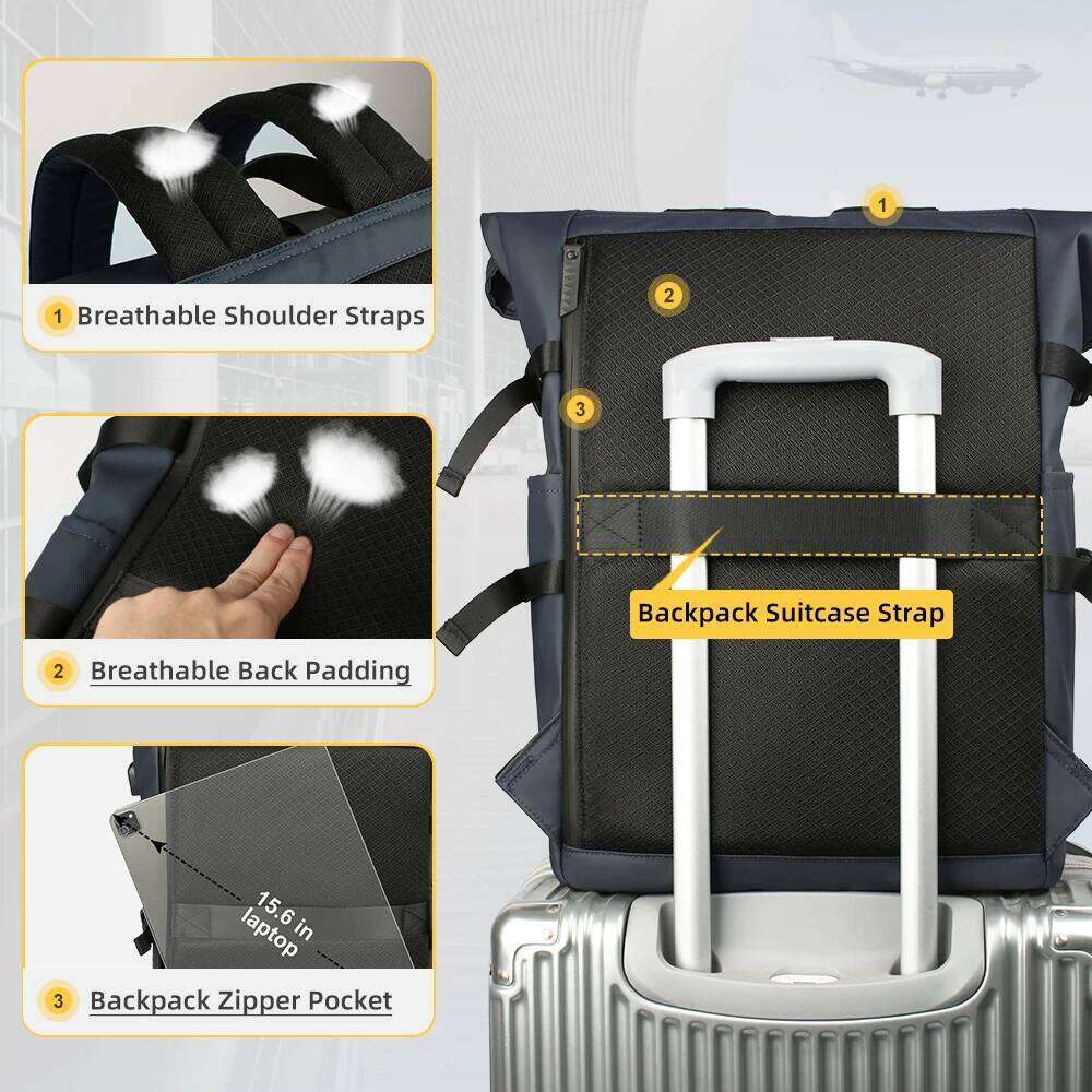Large Inch Laptop Men Anti Theft Travel for Business University Bicycle School Backpack With USB Port
