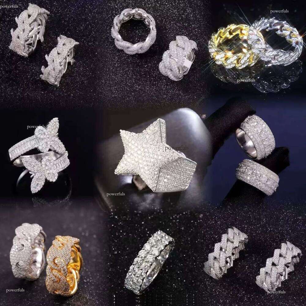 RTS Wholesale Price Fine Jewelry High Quality VVS Moissanite Sier Ring for woman and man pass dia test