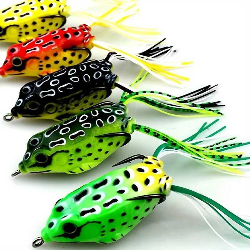 5 Pieces of High-Quality Frog-Shaped Baits with Storage Box - Sharp Hooks and Realistic Design Suitable for Upper Freshwater Fishing Z250717