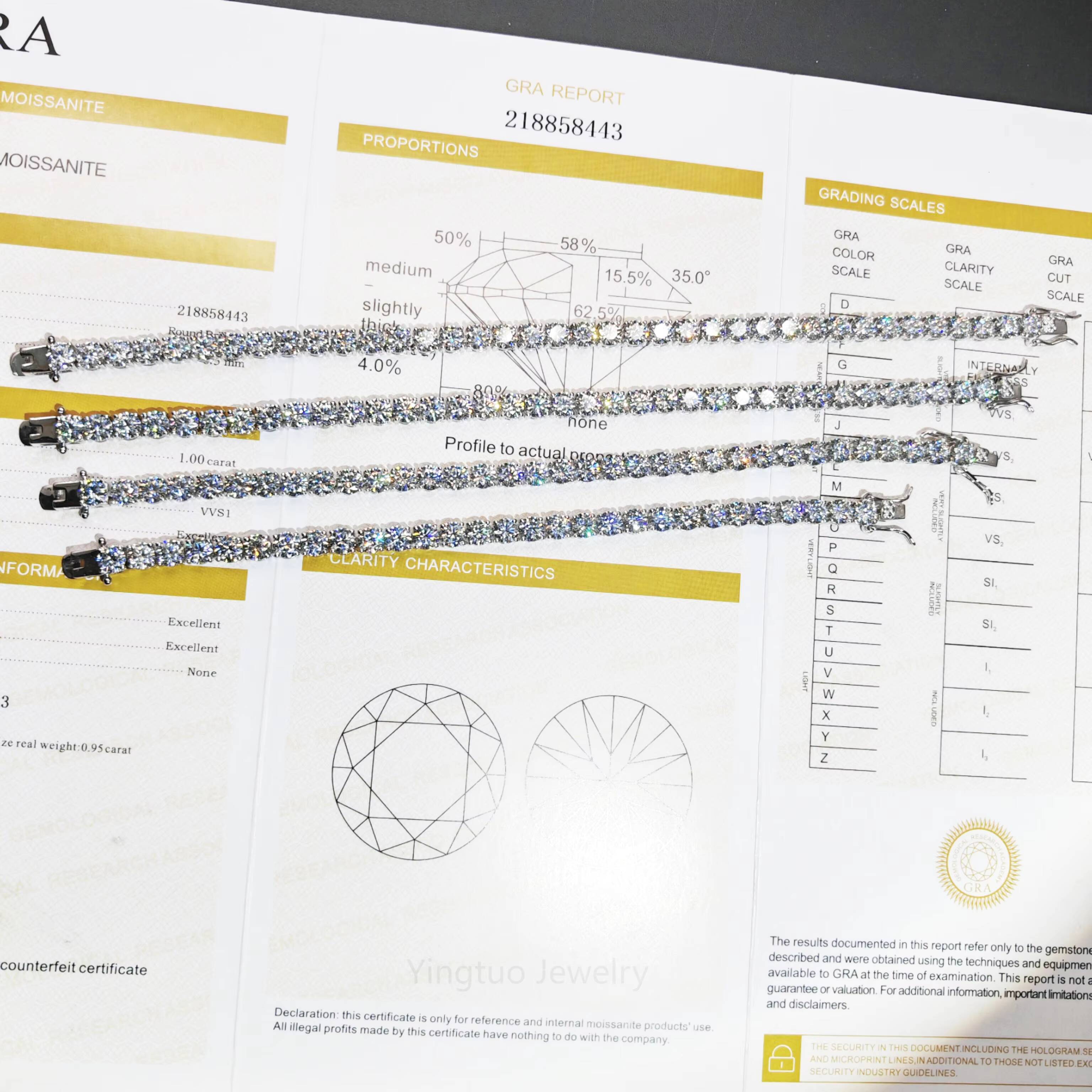 Hip-hop Moissanite Tennis 925 Sterling Silver Moissanite Diamond VVS Round Ice Cut Moissanite Tennis Chain