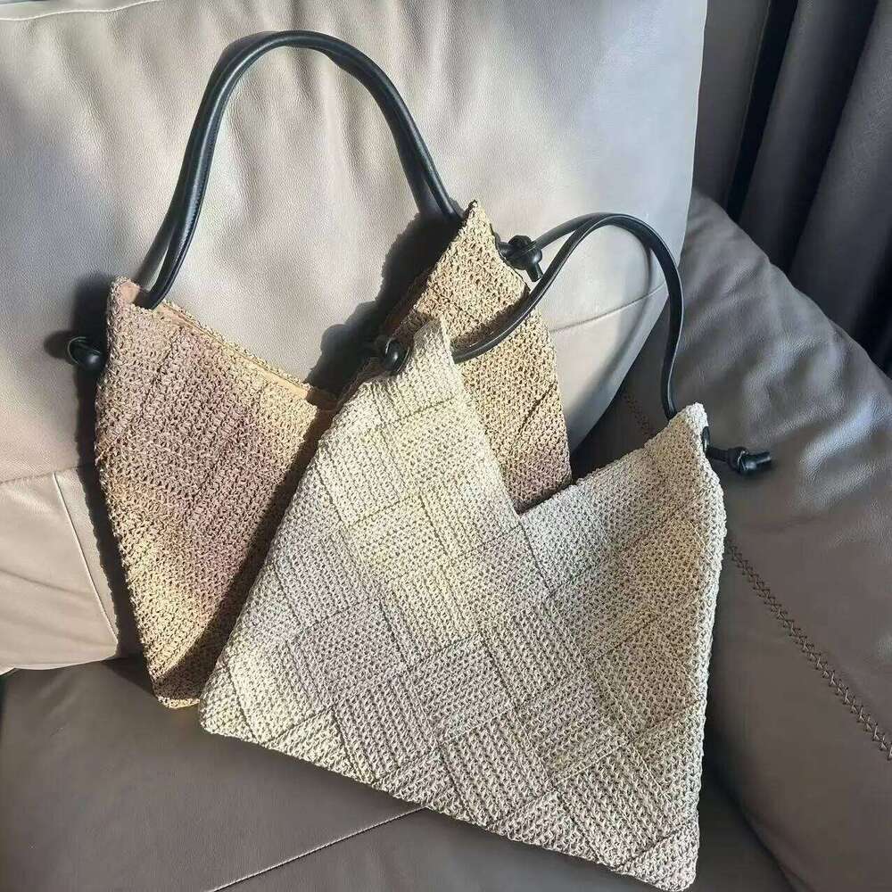 Women's Shoulder Bags Casual Cotton thread Wicker Woven Ladies Handmade Totes Large Capacity Summer Beach Female's Messenger Bag