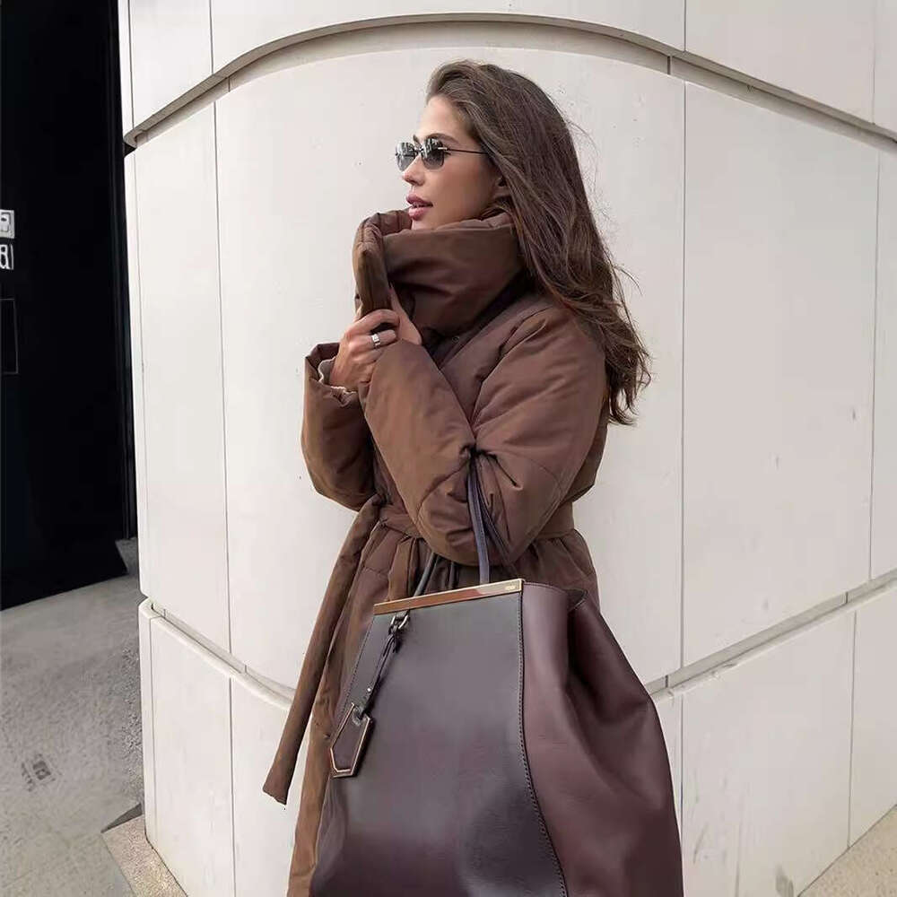Jacket Winter New Loose Casual Warm Long Stand Collar Cotton Coat B5
