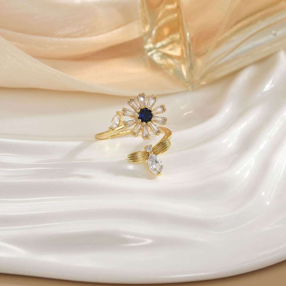 Rotating For Women With Micro Pave Zircon, Elegant And Cool Style, High-End Feel, Versatile Full Diamond Round Ring Jewelry 8C8