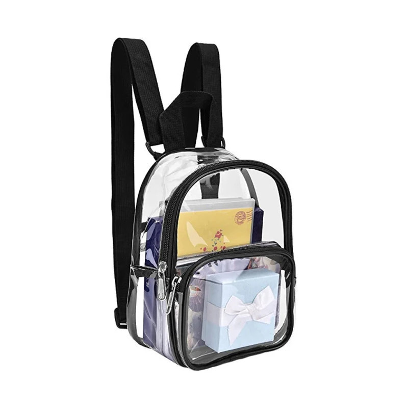 Pvc Transparent Bag Clear Travel Backpack Shoulder Bag Strap Book Sports Field Approved Waterproof Mini Travel Schoolbag for Kid 250714